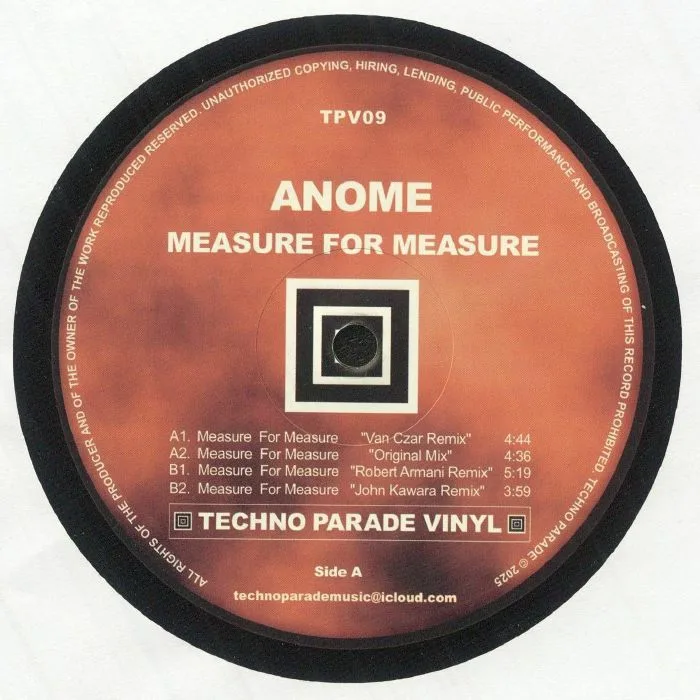 Front cover — ANOME — Measure For Measure