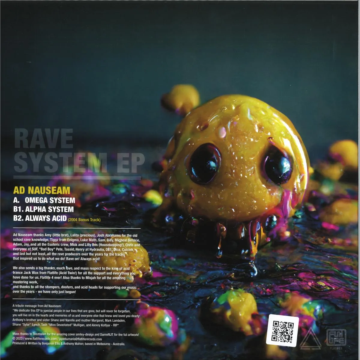 Back cover — Ad Nauseaum — Rave System EP