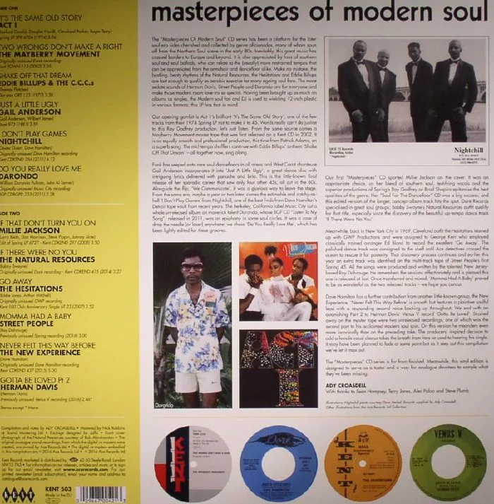 Обратная сторона обложки — Ady CROASDELL / VARIOUS — Masterpieces Of Modern Soul (remastered)