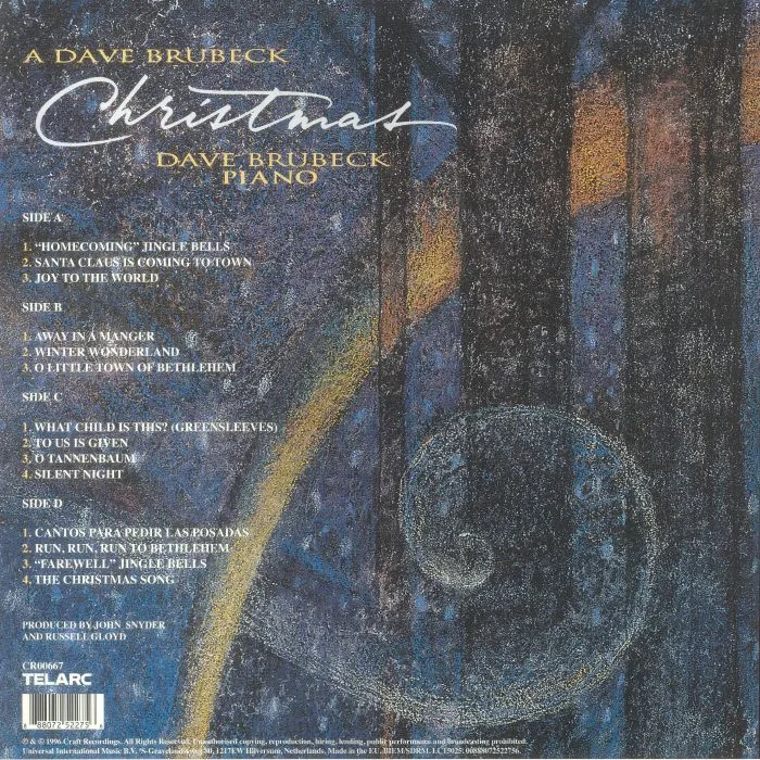Обратная сторона обложки — Dave BRUBECK — A Dave Brubeck Christmas (reissue)