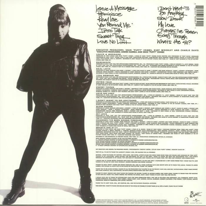 Обратная сторона обложки — Mary J BLIGE — What's The 411? (reissue)