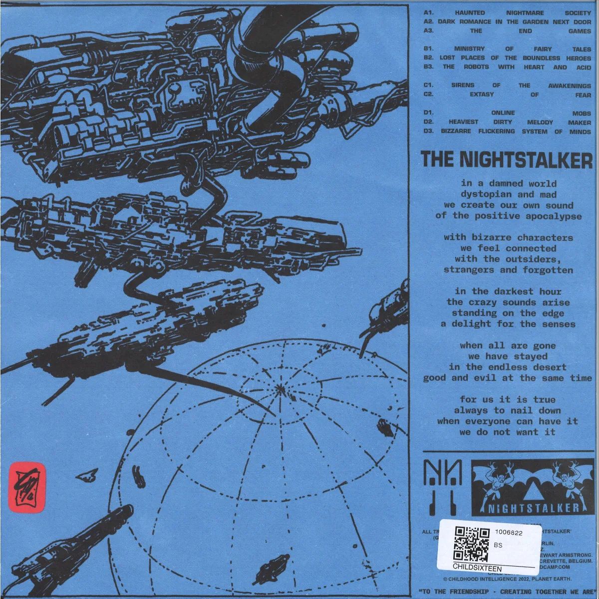 Обратная сторона обложки — The Nightstalker — Genetic Constitution LP (2x12")