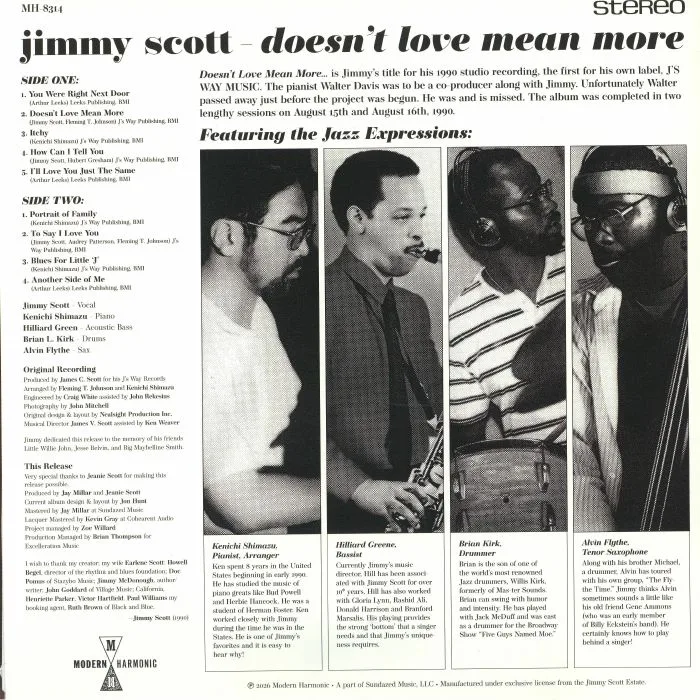Обратная сторона обложки — Jimmy SCOTT — Doesn't Love Mean More?