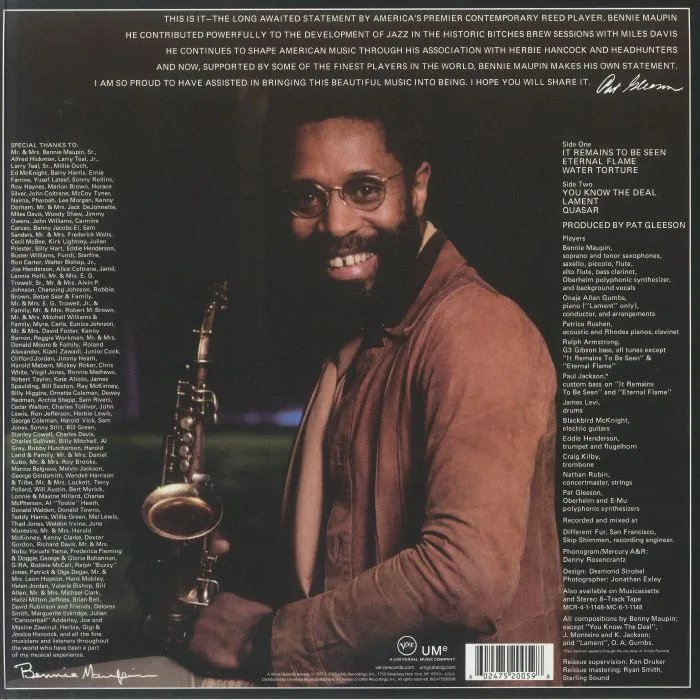 Обратная сторона обложки — Bennie MAUPIN — Slow Traffic To The Right (Verve By Request)