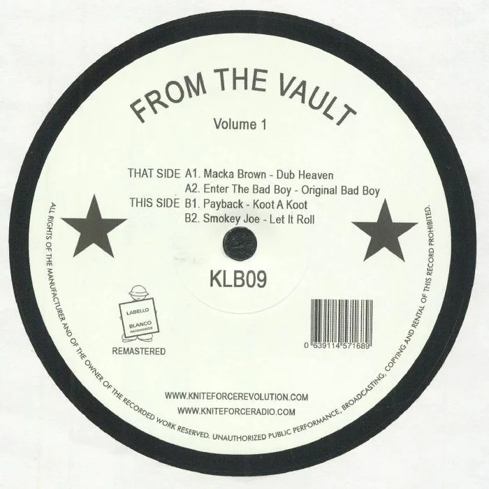 Back cover — Macka BROWN / ENTER THE BAD BOY / PAYBACK / SMOKEY JOE — From The Vault Volume 1 EP