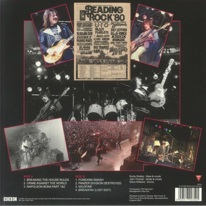 Back cover — BUDGIE — Live At Reading 1980