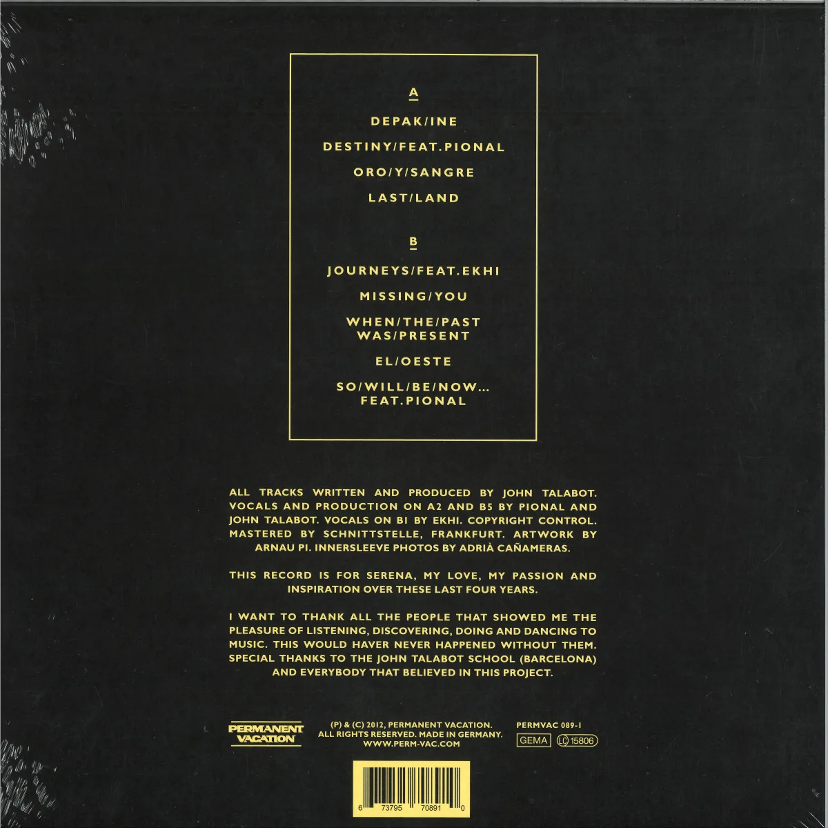 Back cover — John Talabot — ƒin LP