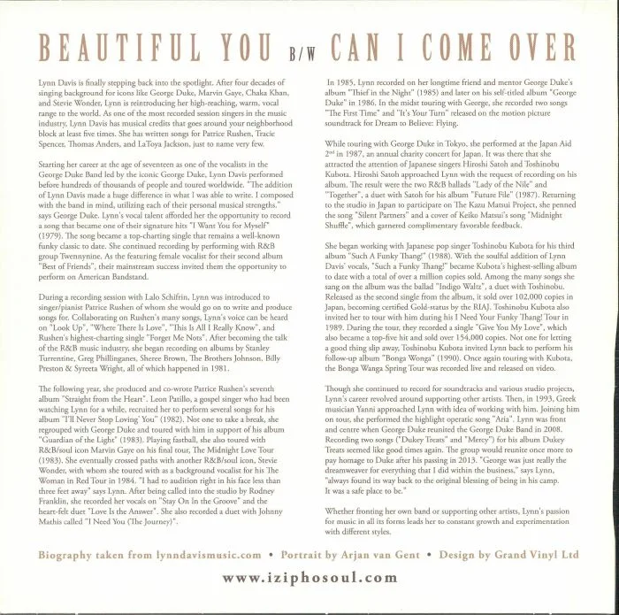 Обратная сторона обложки — Lynn DAVIS — Beautiful You