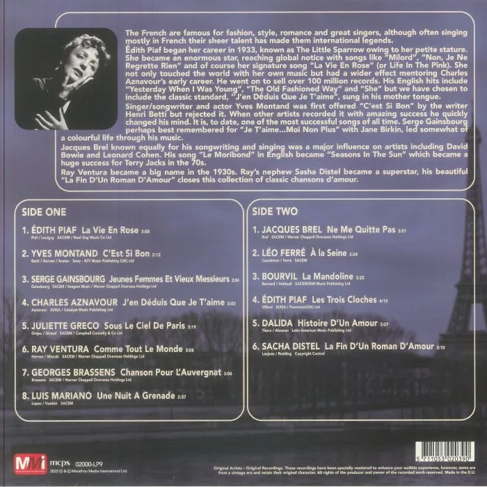 Обратная сторона обложки — VARIOUS — L'amour A Paris (reissue)