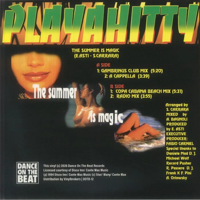 Обратная сторона обложки — PLAYAHITTY — The Summer Is Magic (reissue)