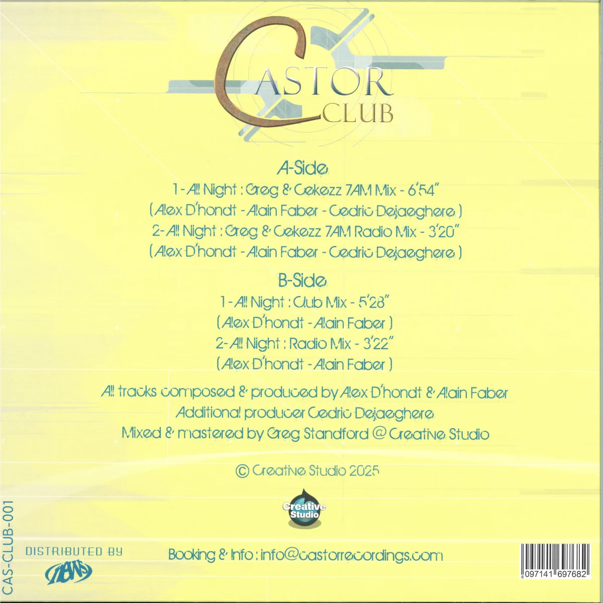 Back cover — Standford & Faber — ALL NIGHT