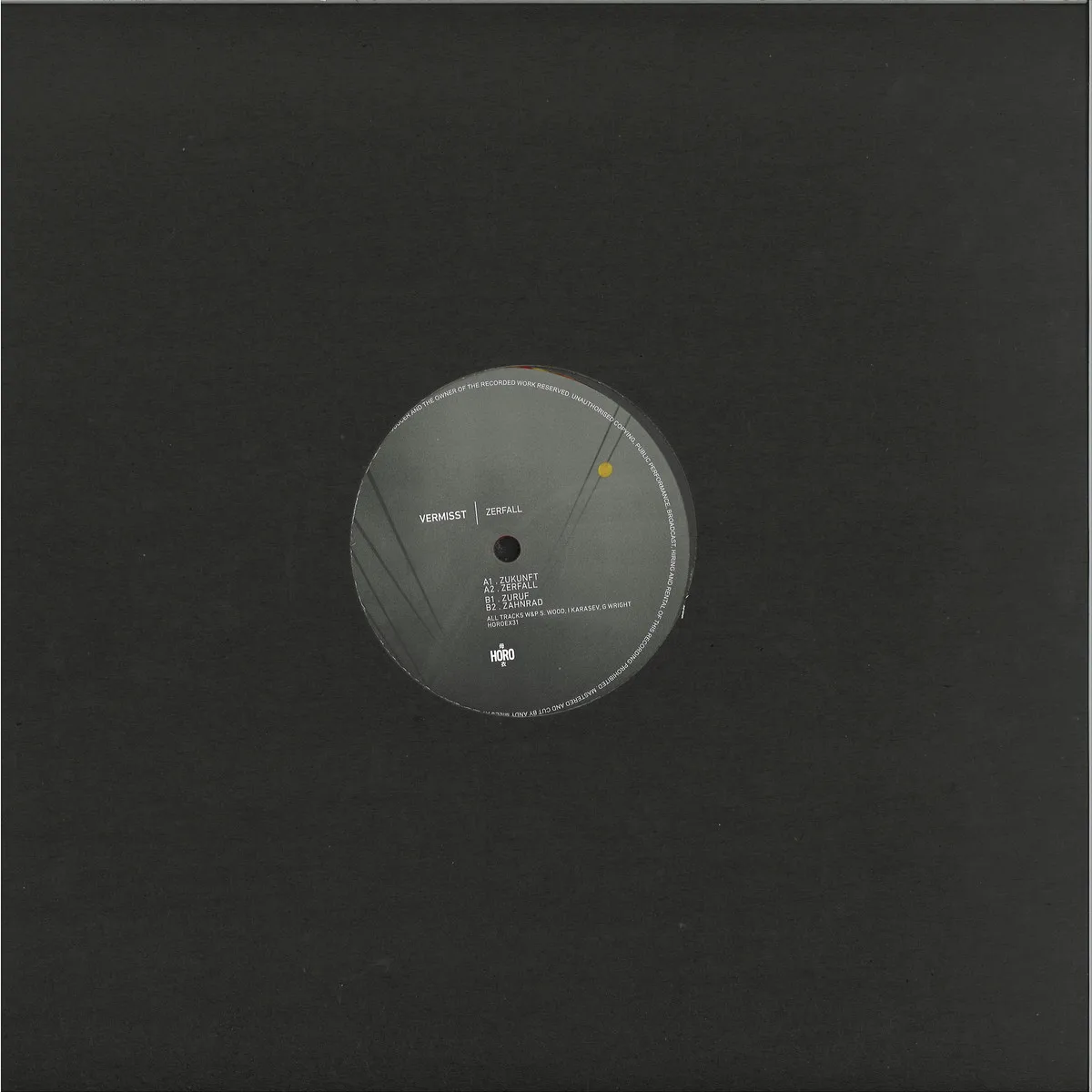 Back cover — Vermisst — Zerfall EP
