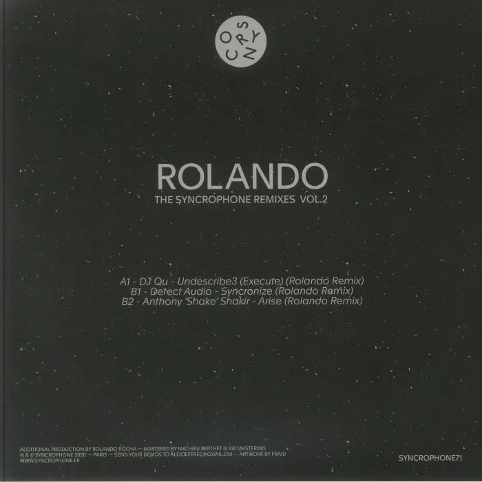 Обратная сторона обложки — ROLANDO — The Syncrophone Remixes Vol 2