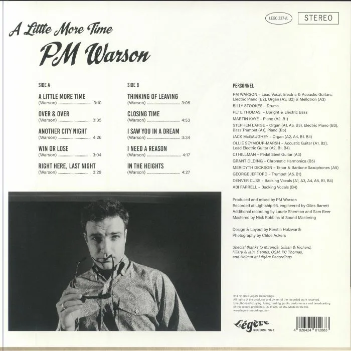 Обратная сторона обложки — PM WARSON — A Little More Time
