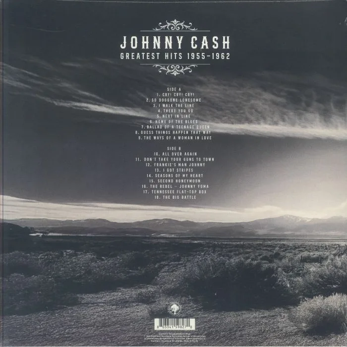 Обратная сторона обложки — Johnny CASH — Greatest Hits 1955-1962