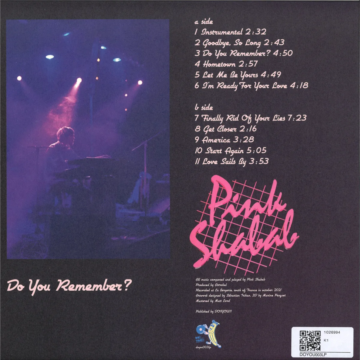 Обратная сторона обложки — Pink Shabab — Do You Remember? LP