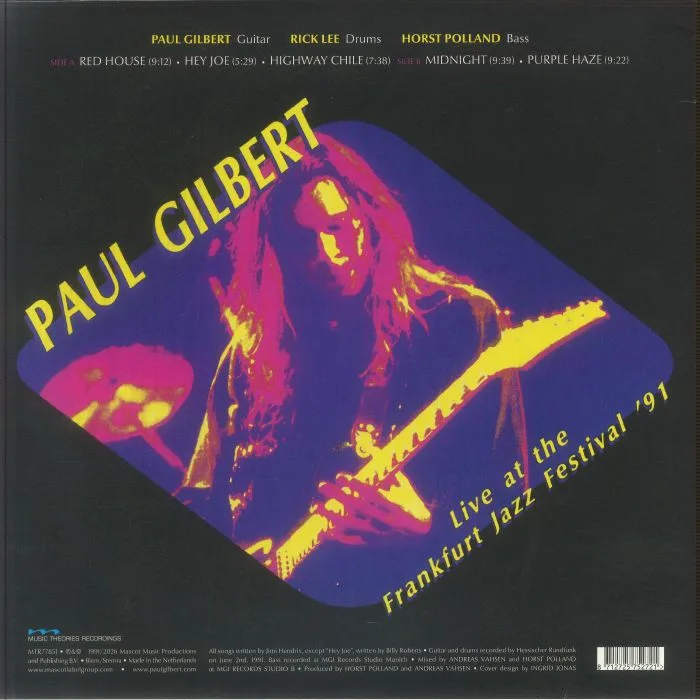 Back cover — Paul GILBERT — Tribute To Jimi Hendrix