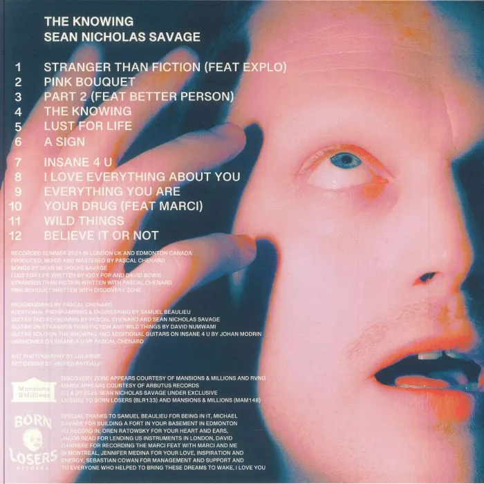 Обратная сторона обложки — Sean Nicholas SAVAGE — The Knowing