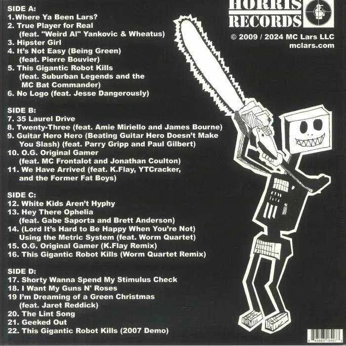 Обратная сторона обложки — MC LARS — This Gigantic Robot Kills (15th Anniversary Edition)