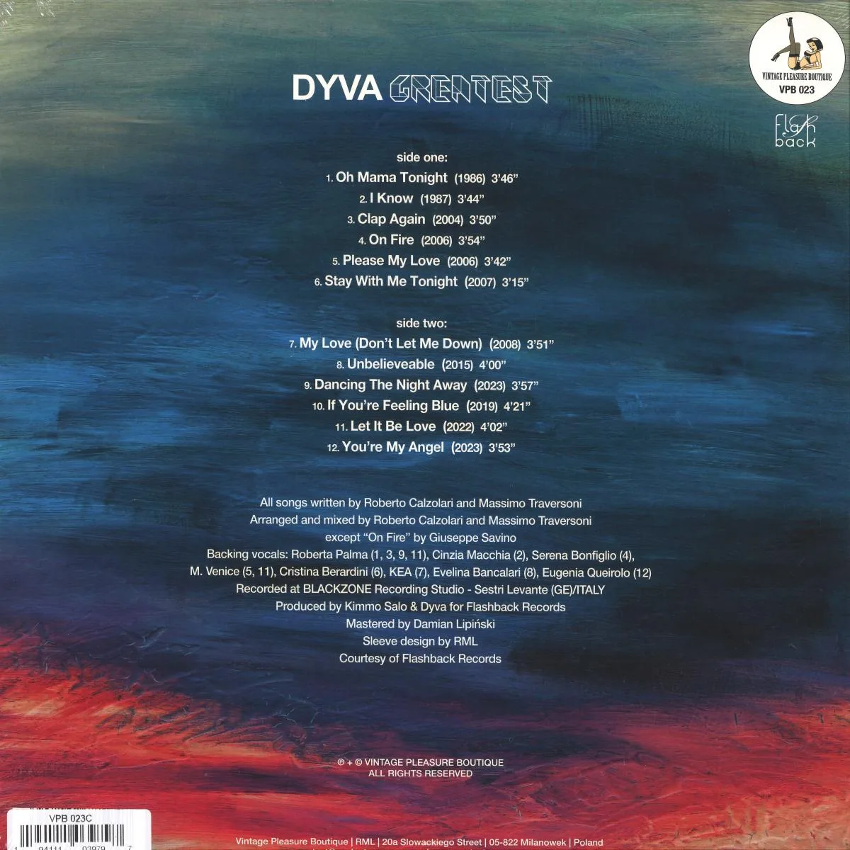 Обратная сторона обложки — DYVA — GREATEST LP