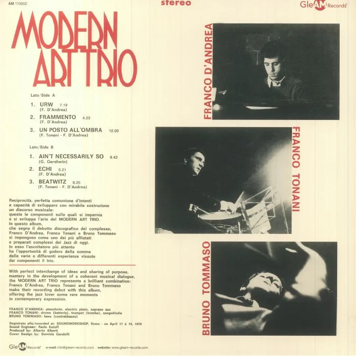 Обратная сторона обложки — MODERN ART TRIO — Modern Art Trio (remastered)