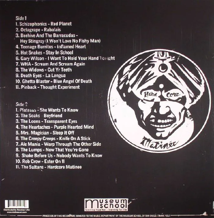 Back cover — VARIOUS — Hardcore Matinee (Record Store Day 2016)