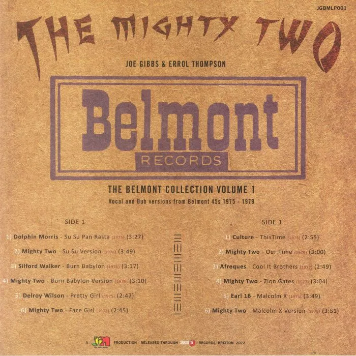 Back cover — The aka JOE GIBBS MIGHTY TWO / ERROL THOMPSON — Belmont Records Collection Volume 1