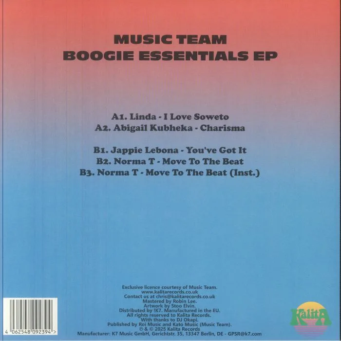 Back cover — LINDA / ABIGAIL KUBHEKA / JAPPIE LEBONA / NORMA T — Music Team Boogie Essentials EP