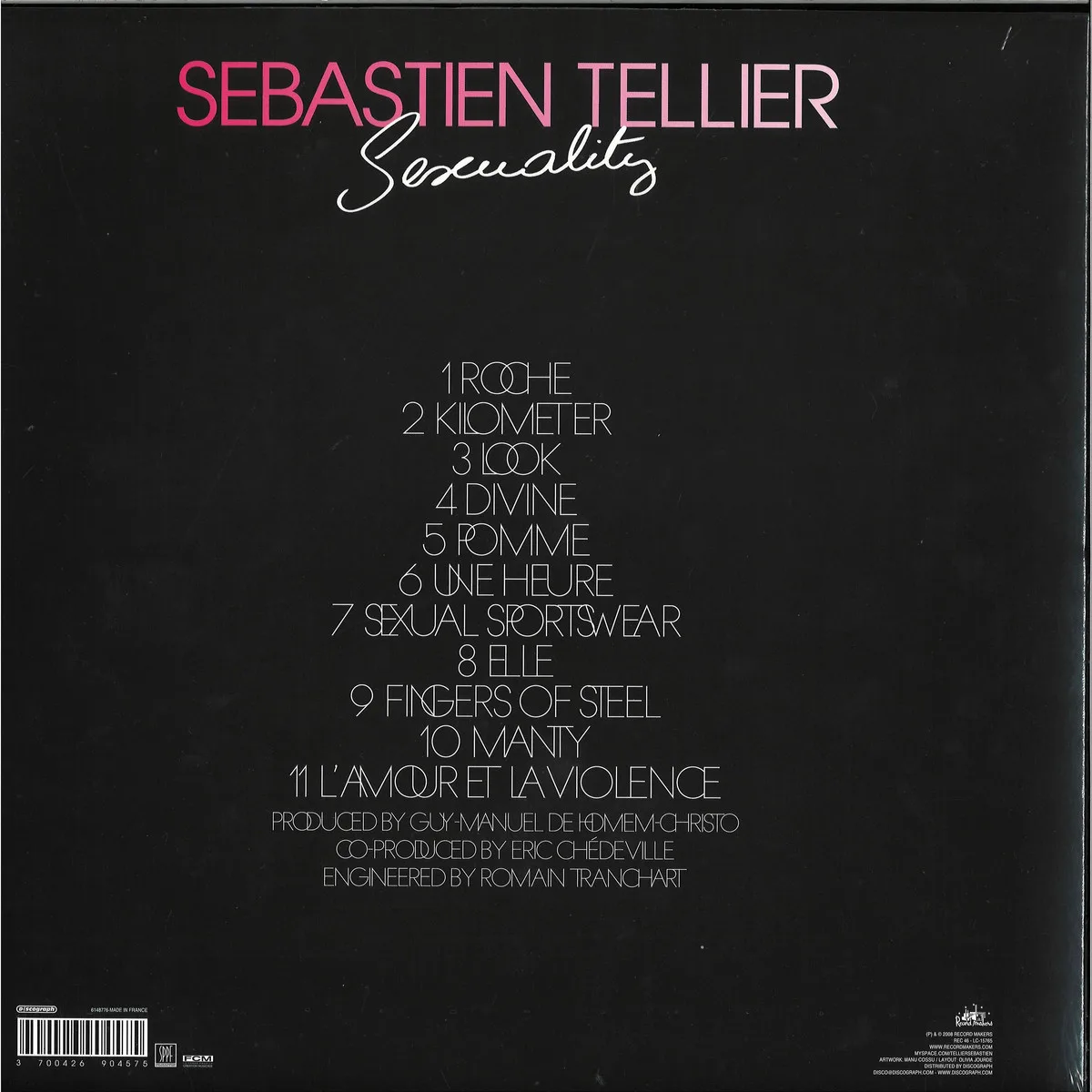 Back cover — Sebastien Tellier — Sexuality