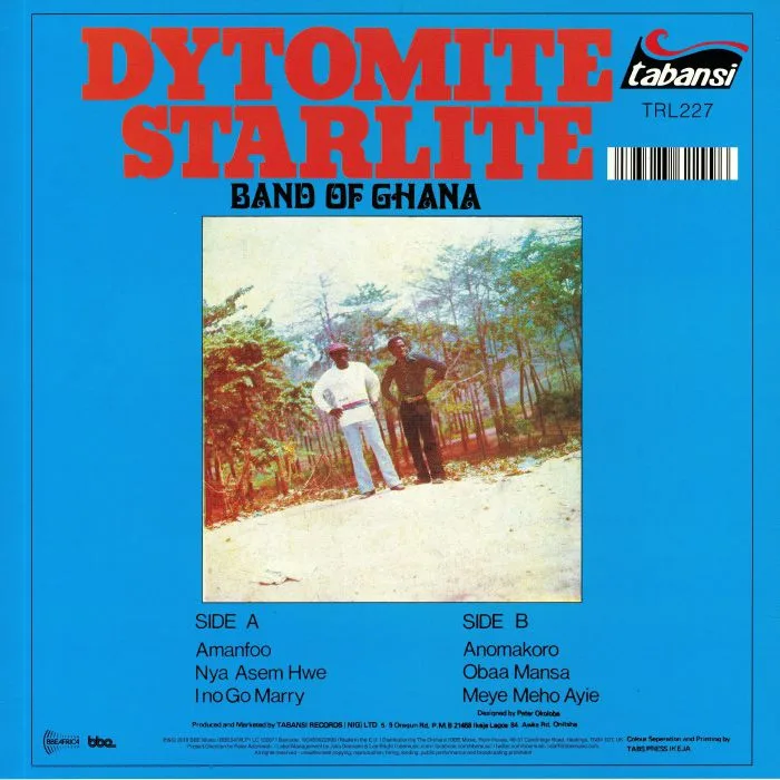 Back cover — DYTOMITE STARLITE BAND OF GHANA — Dytomite Starlite Band Of Ghana