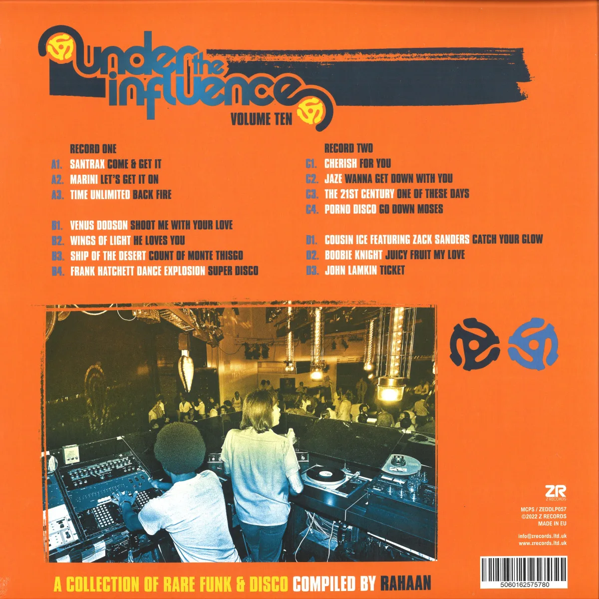 Обратная сторона обложки — Various — Under The Influence Vol.10 LP 2x12"