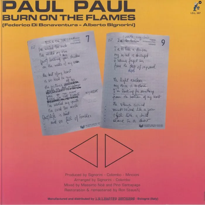 Back cover — PAUL PAUL — Burn On The Flames (reissue)