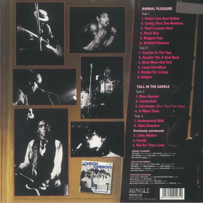 Back cover — LONDON COWBOYS — Animal Pleasure / Tall In The Saddle & More (Record Store Day RSD 2026)