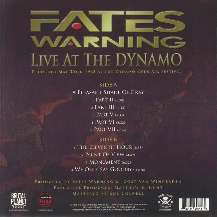 Обратная сторона обложки — FATES WARNING — Live At The Dynamo (reissue)