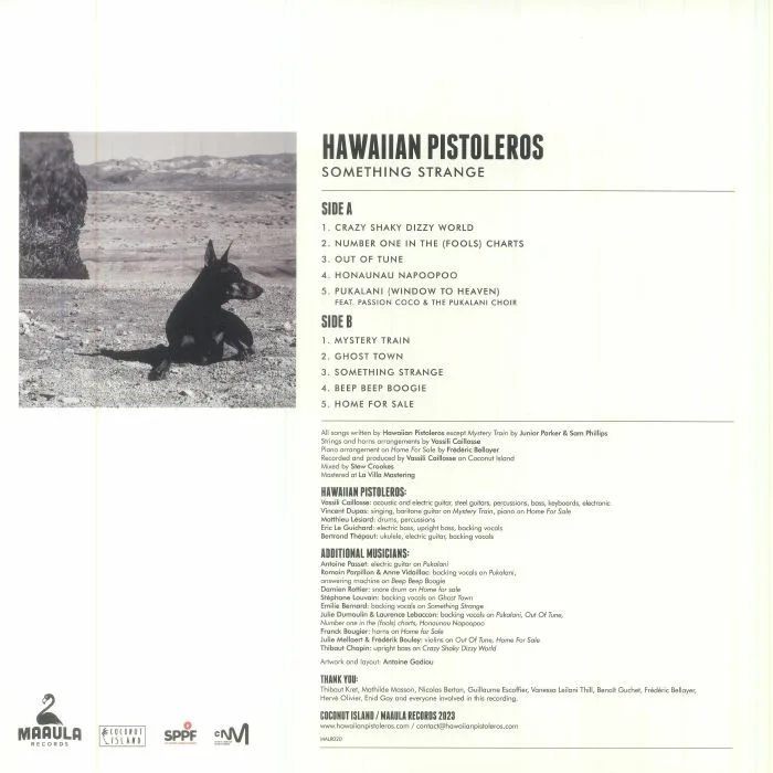 Back cover — HAWAIIAN PISTOLEROS — Something Strange