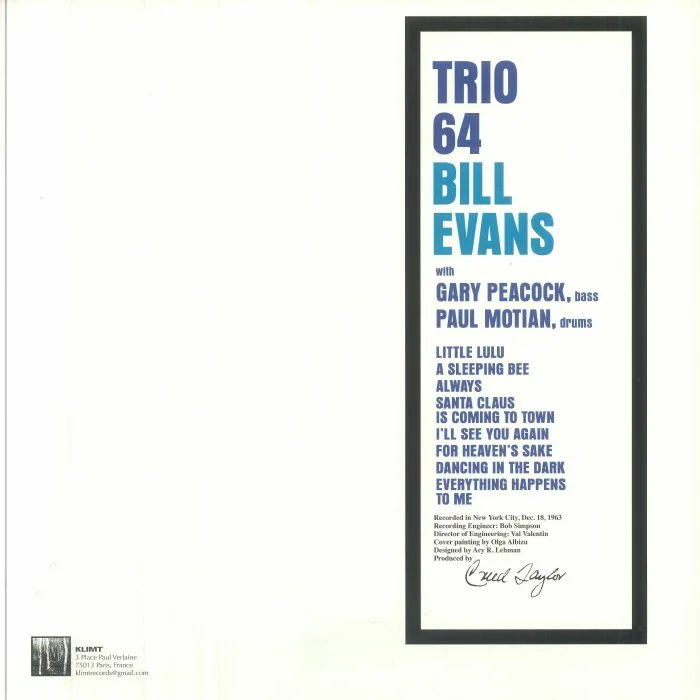 Back cover — Bill EVANS — Trio 64 (reissue)