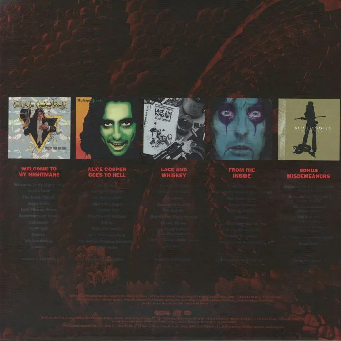 Back cover — ALICE COOPER — Studio Albums 1975 -1978