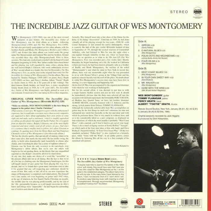 Обратная сторона обложки — Wes MONTGOMERY — The Incredible Jazz Guitar Of Wes Montgomery (reissue)