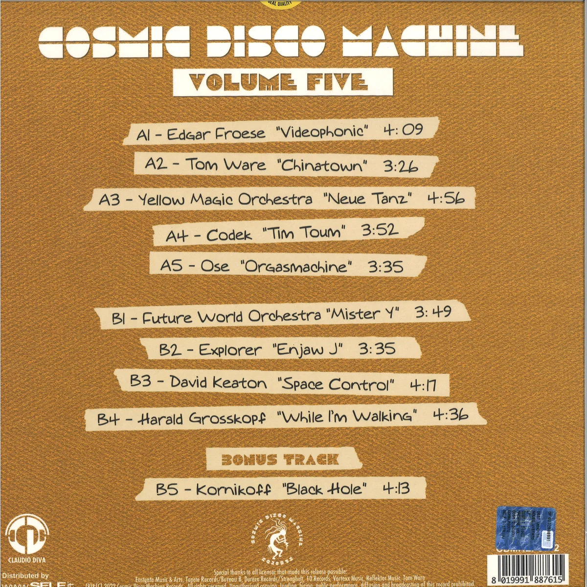 Back cover — Various — COSMIC DISCO MACHINE VOL. 5