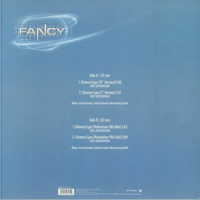 Back cover — FANCY — Chinese Eyes (B-STOCK)
