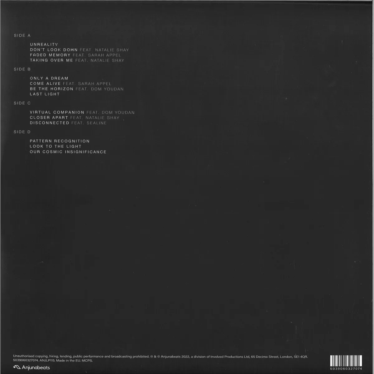 Обратная сторона обложки — Grum — Unreality 2x12"