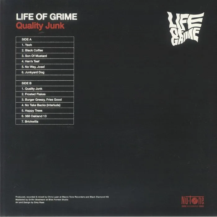 Back cover — LIFE OF GRIME — Quality Junk