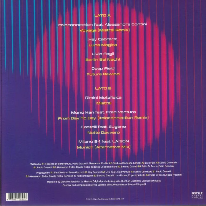 Back cover — FRED VENTURA / VARIOUS — Fred Ventura Presents Italia Undiscovered Vol 1: Modern Disco From Italy
