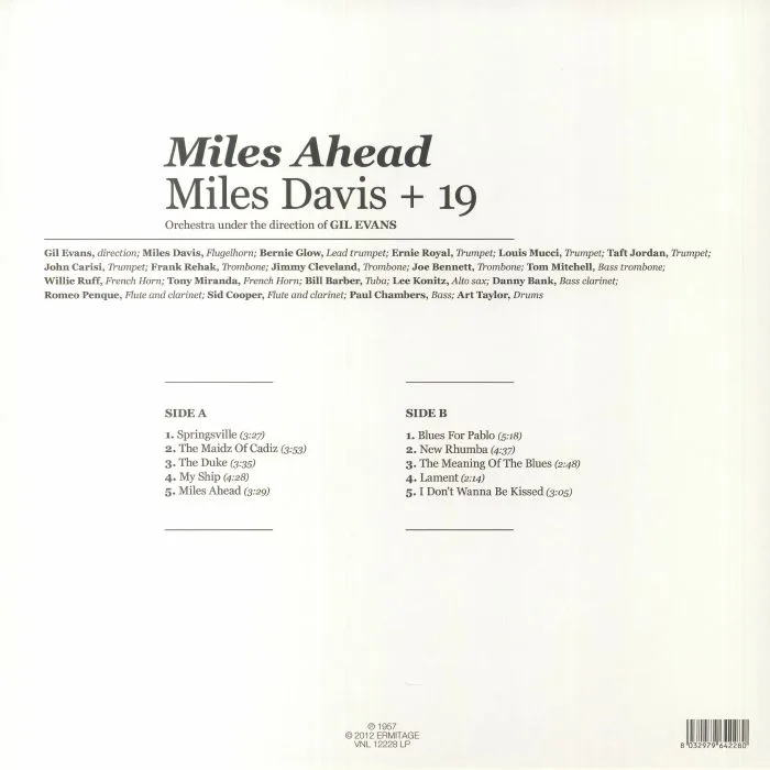 Обратная сторона обложки — Miles DAVIS — Miles Ahead