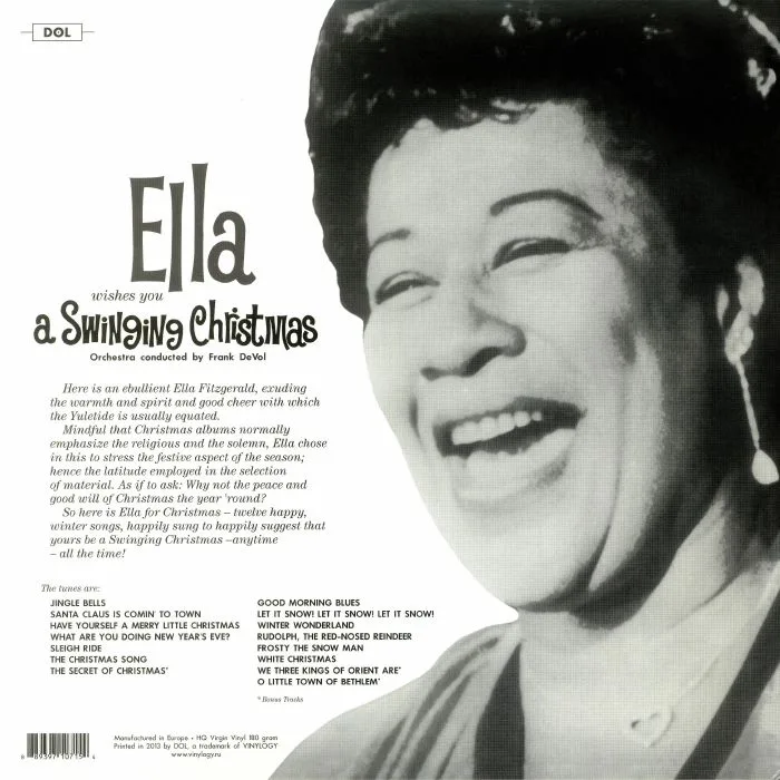 Обратная сторона обложки — Ella FITZGERALD — Ella Wishes You A Swinging Christmas (reissue)