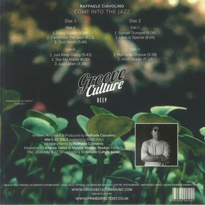 Обратная сторона обложки — Raffaele CIAVOLINO — Come Into The Jazz