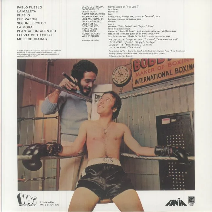 Обратная сторона обложки — Willie COLON presents RUBEN BLADES — Metiendo Mano! (remastered)