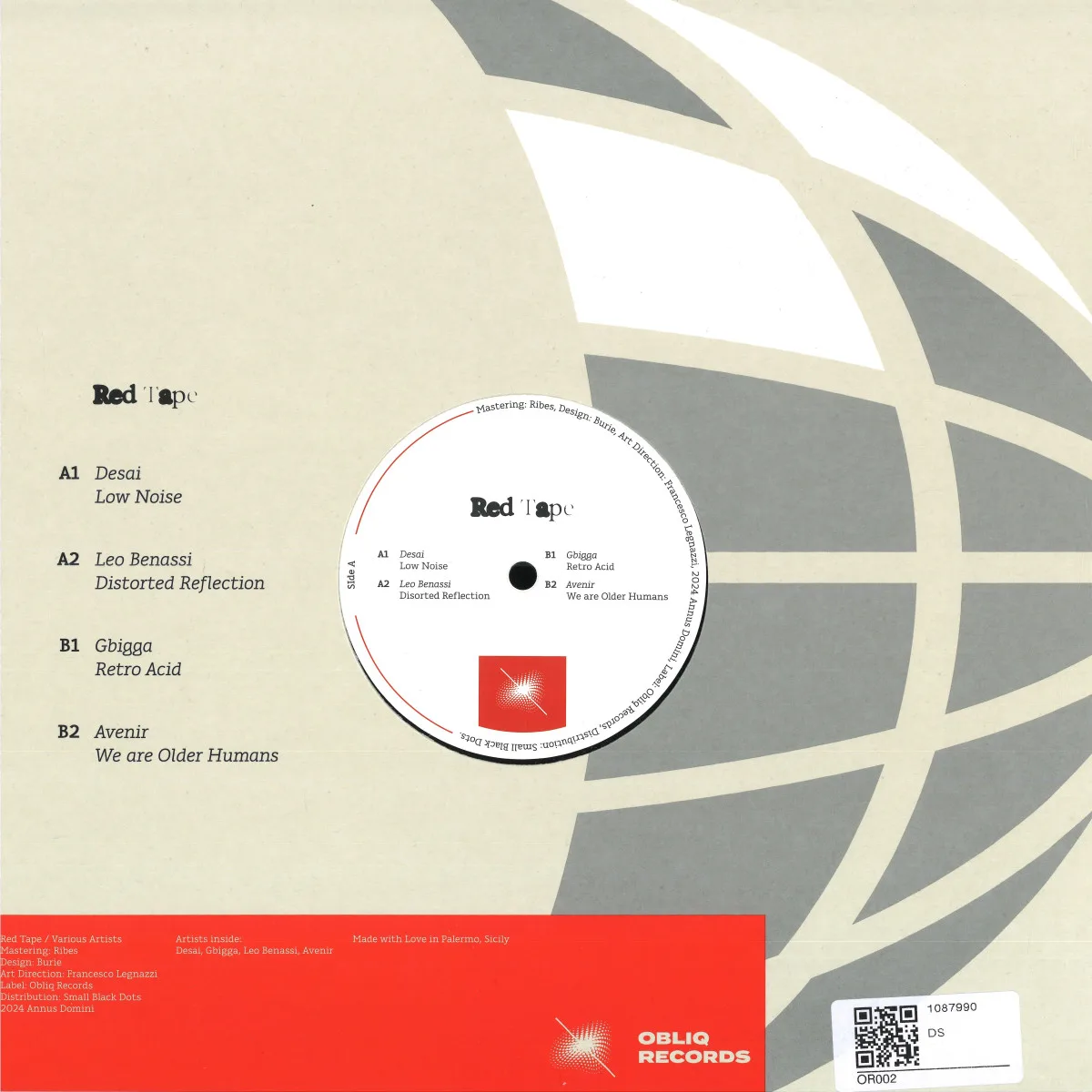 Обратная сторона обложки — Various — Red Tape EP