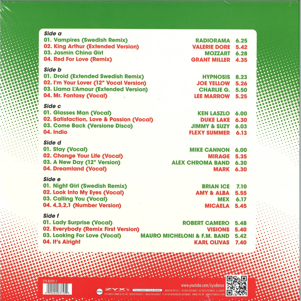 Обратная сторона обложки — Various — ZYX Italo Disco Collection 3x12"