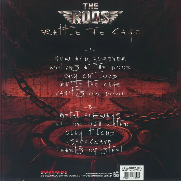 Обратная сторона обложки — The RODS — Rattle The Cage